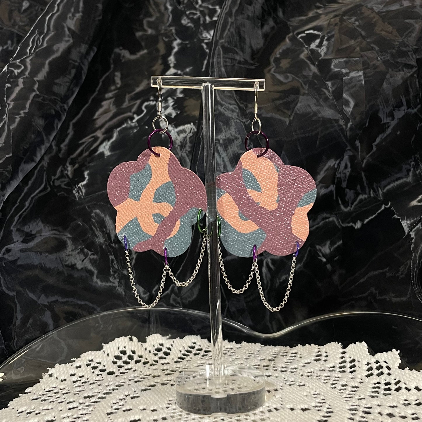 pierced flower earrings