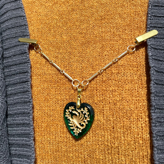 scorpio heart clip chain