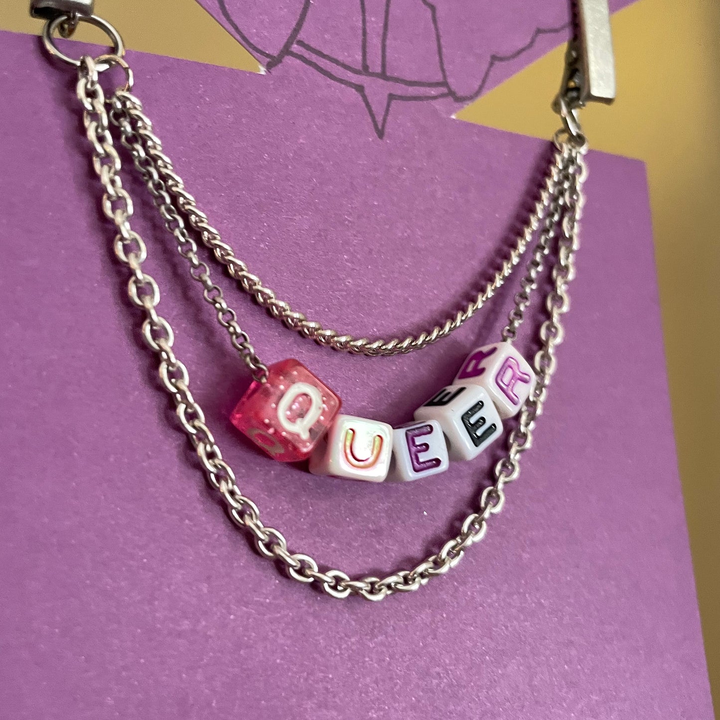 ~*QUEER*~ collar chain - silver