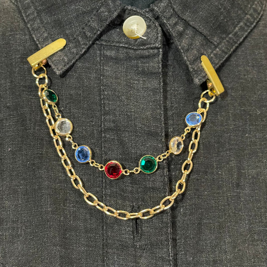 Bezeled collar chain