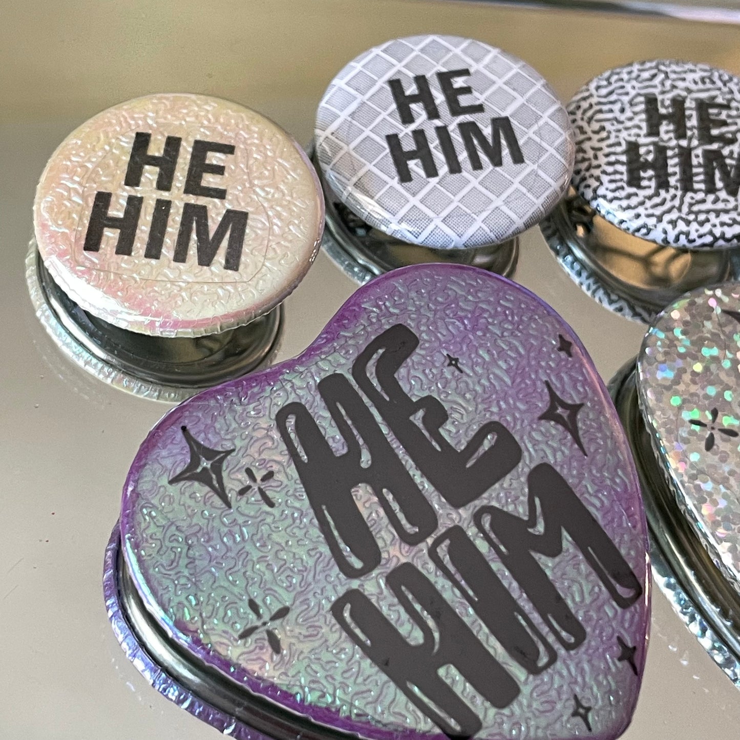 he/him pronoun pin pack