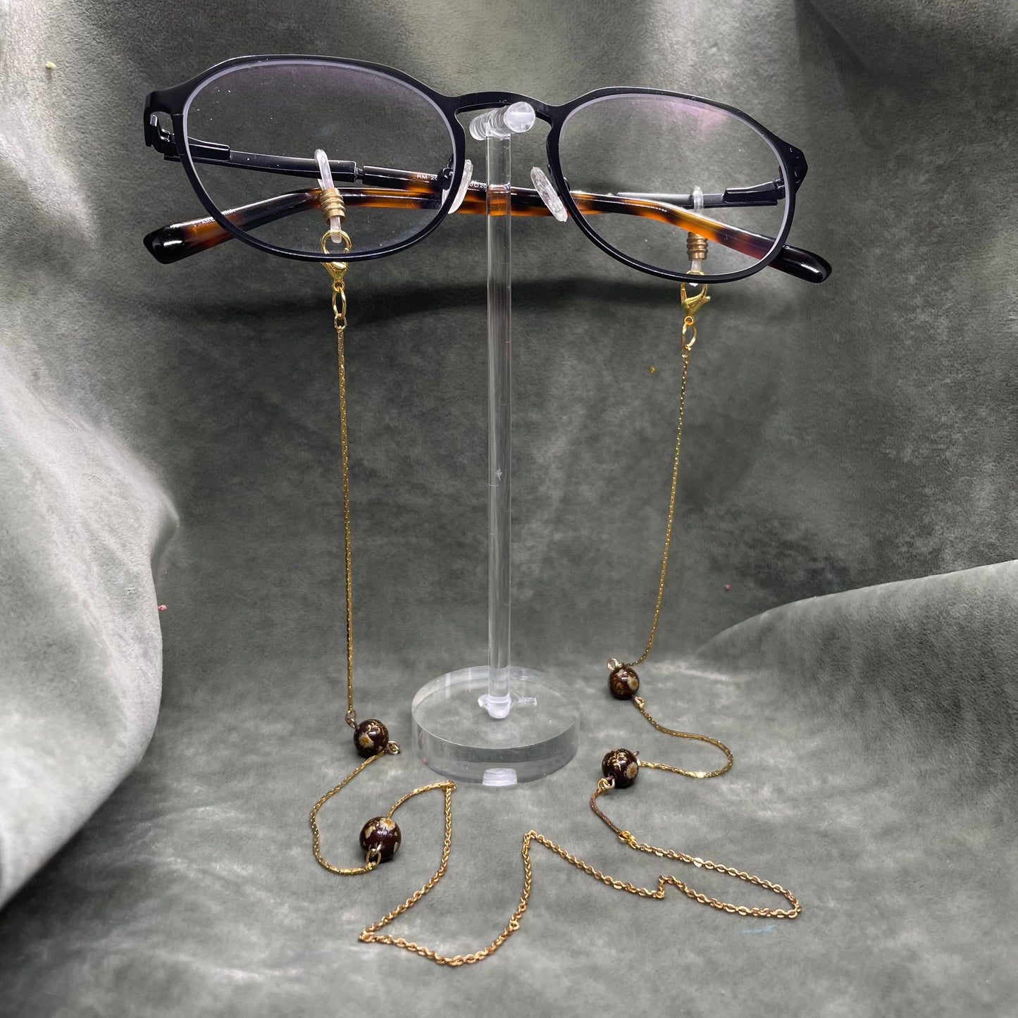 golden flowers eyeglass chain