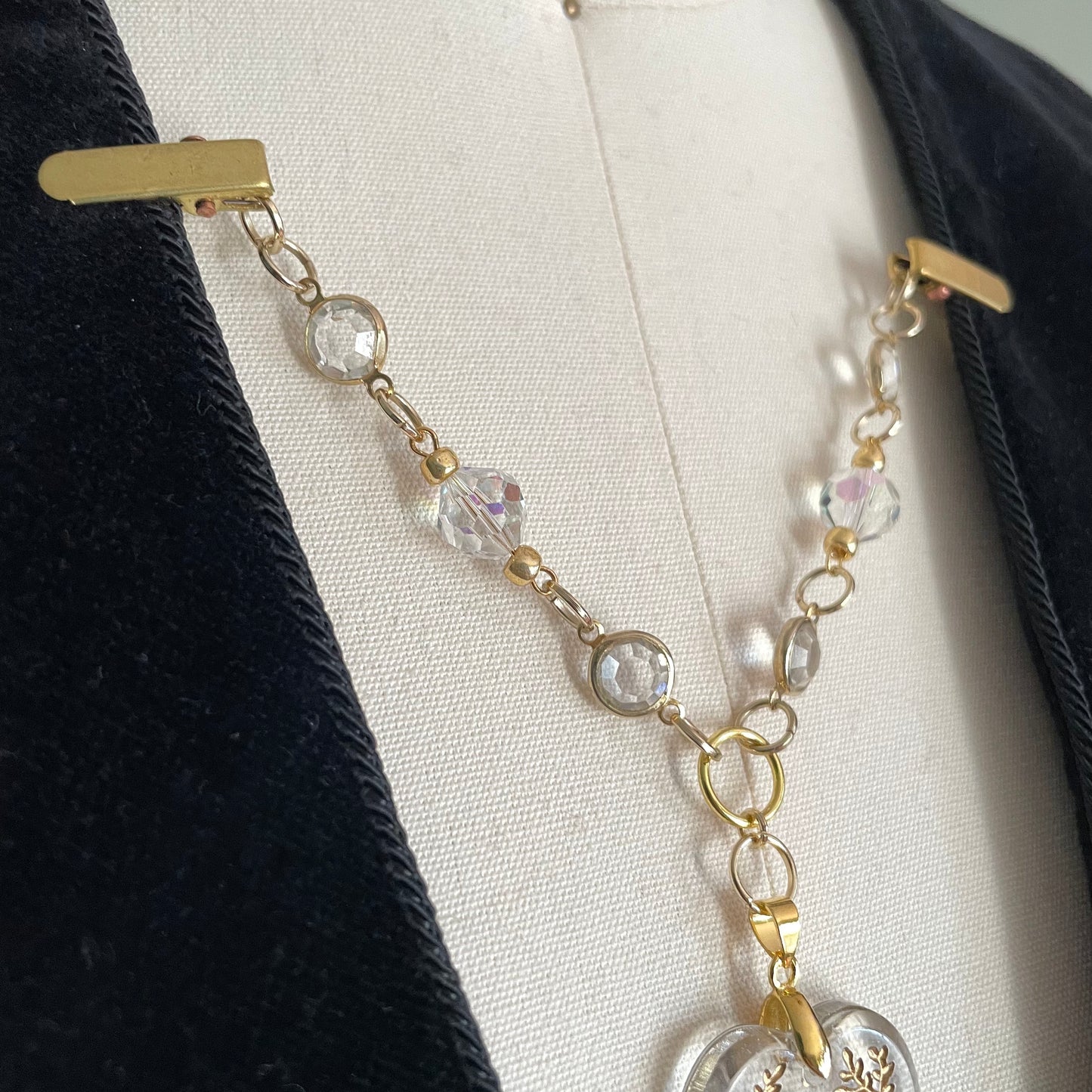 Sagittarius heart clip chain - royal crystal