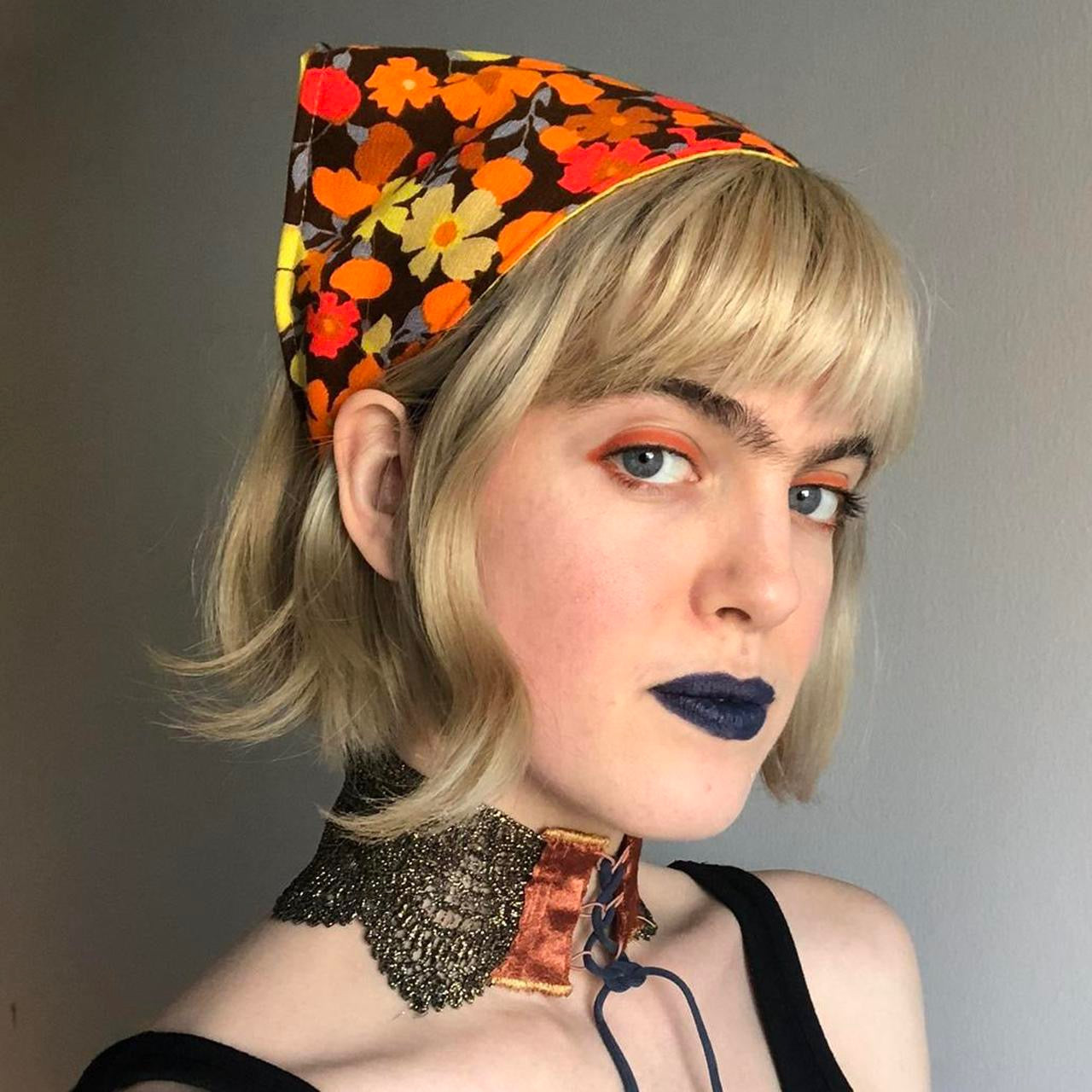 floral triangle headscarf bandana