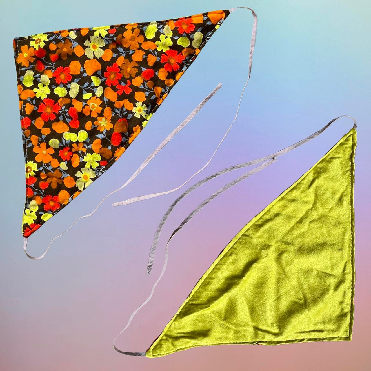 floral triangle headscarf bandana