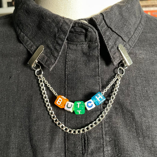 ~*butch*~ collar chain - silver