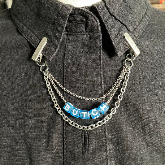 ~*butch*~ collar chain - silver