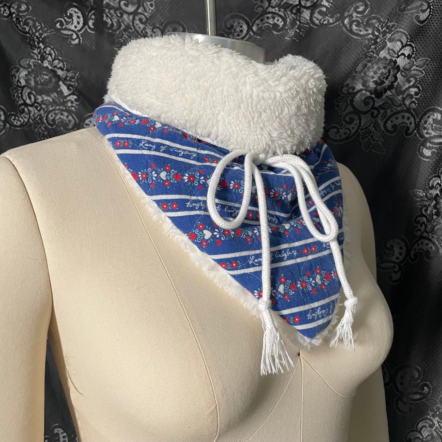 Cozy quilted triangle scarf