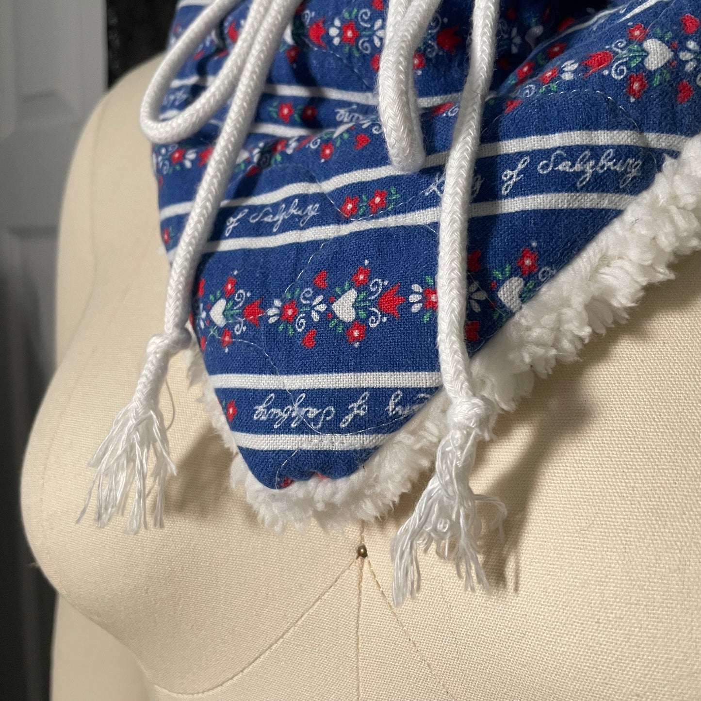 Cozy quilted triangle scarf