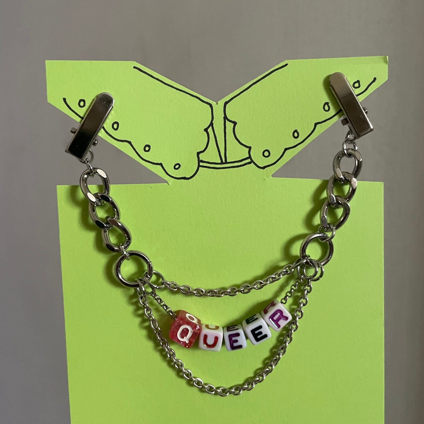Queer Clip Chain - silver tone