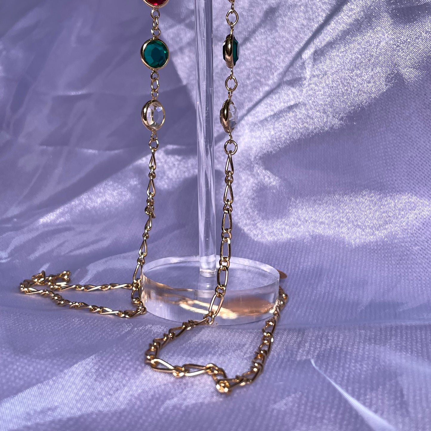 Vintage Swarovski bezel eyeglass chain