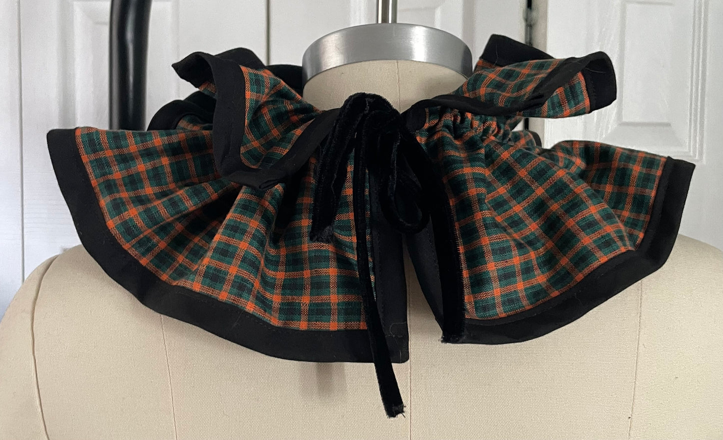 Plaid Ruffle Collar