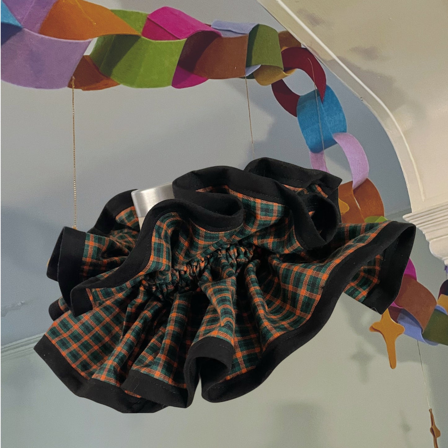 Plaid Ruffle Collar