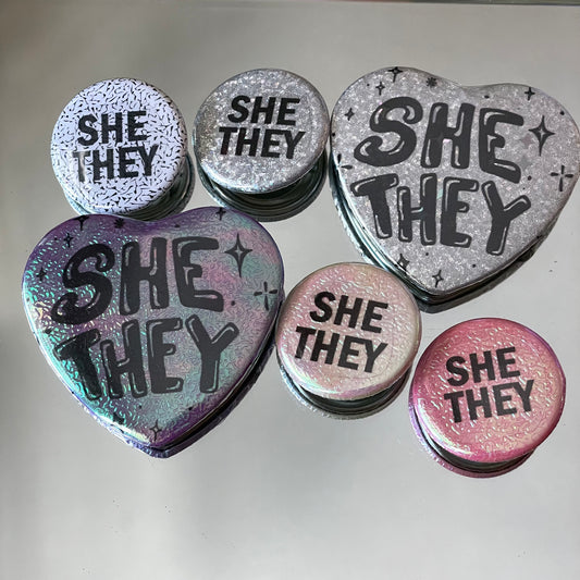 she/they pronoun pin pack