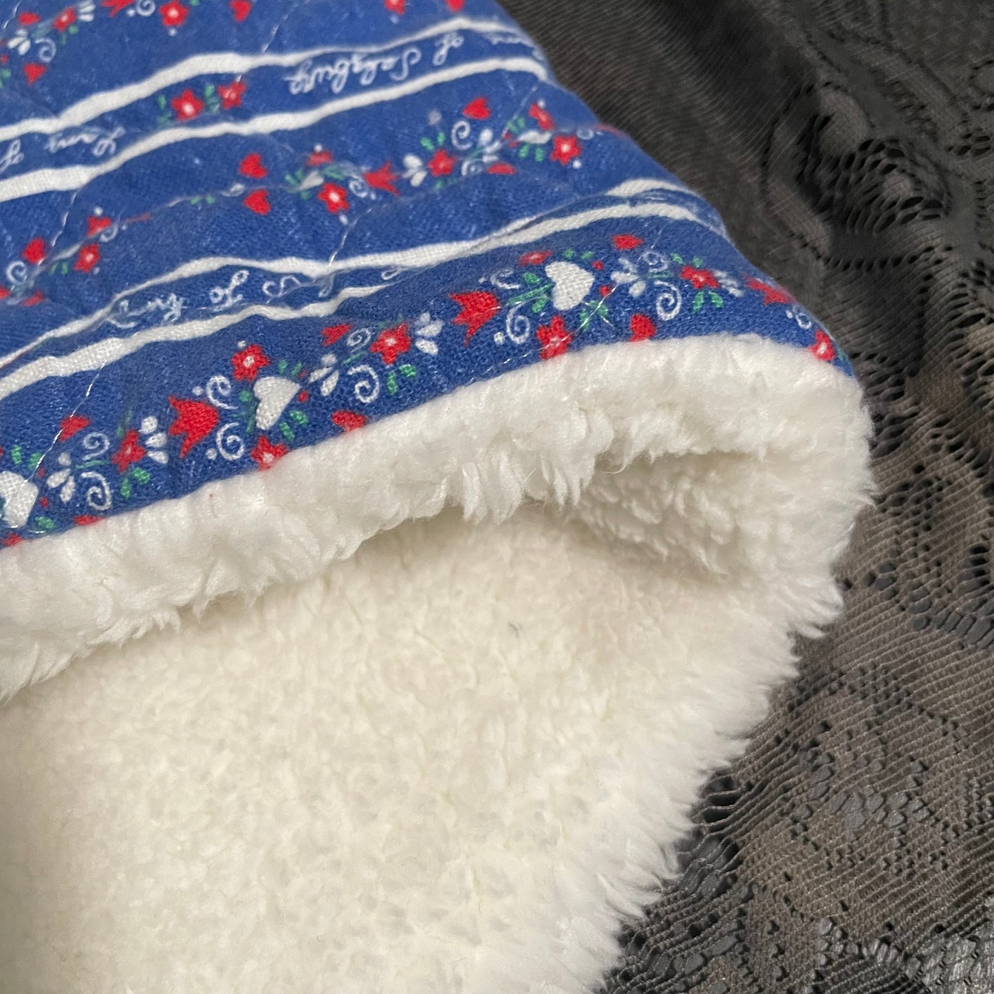 Cozy quilted triangle scarf