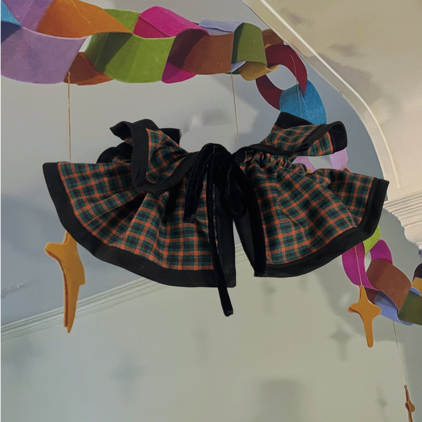 Plaid Ruffle Collar