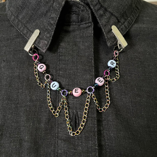 ~*Queer*~ collar chain - oil slick