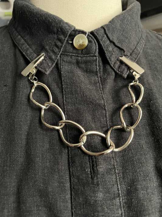 large links silver clip chain