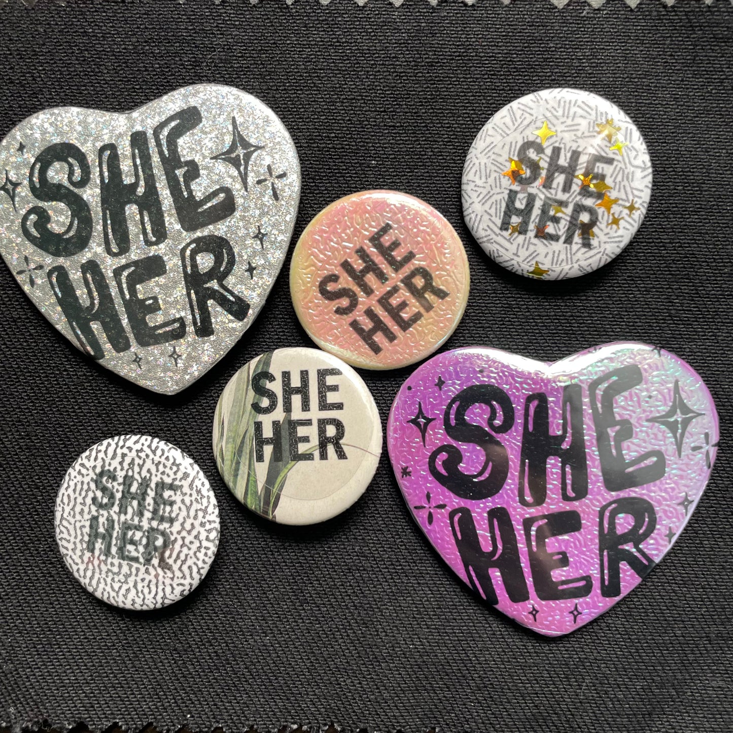 she/her pronoun pin pack