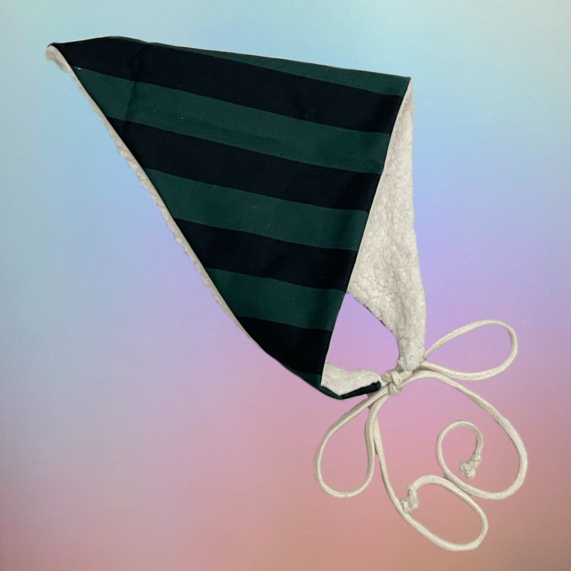 Green + Navy sherpa neck warmer triangle scarf