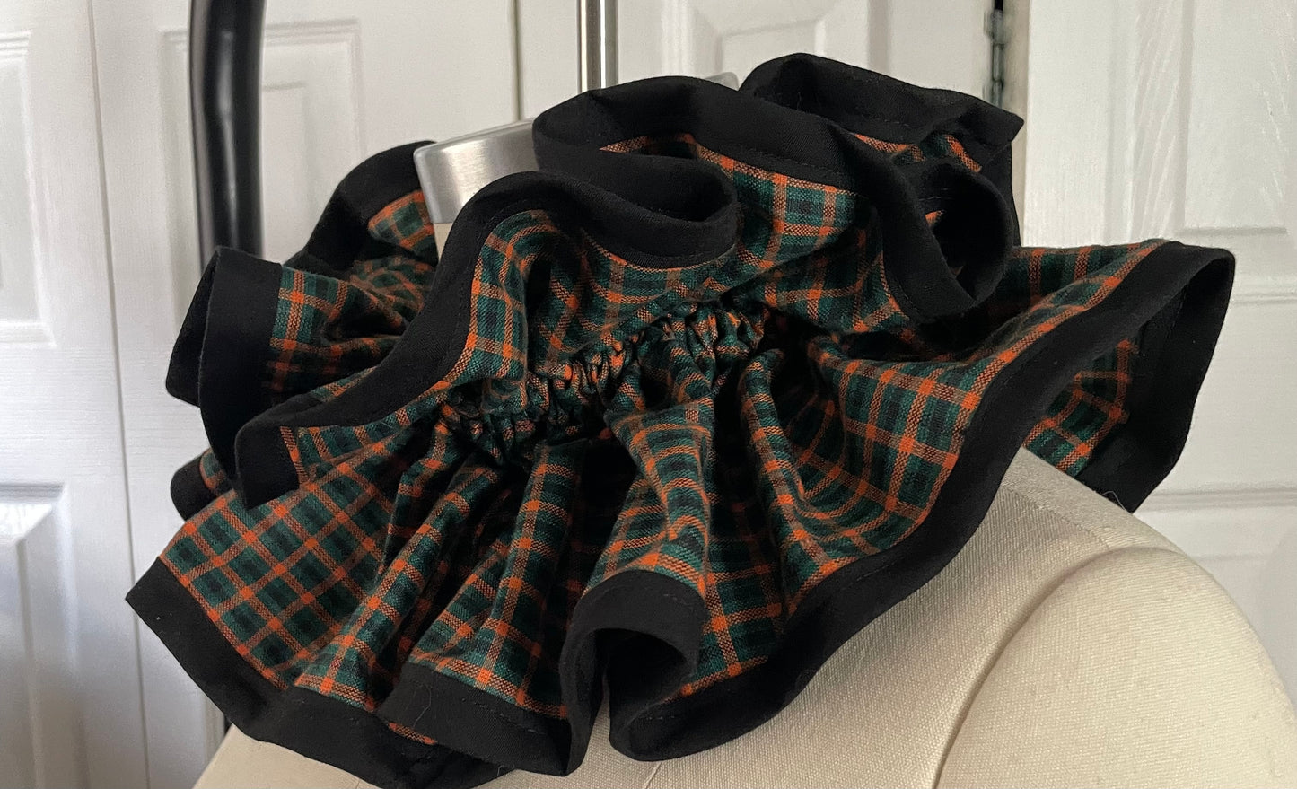 Plaid Ruffle Collar