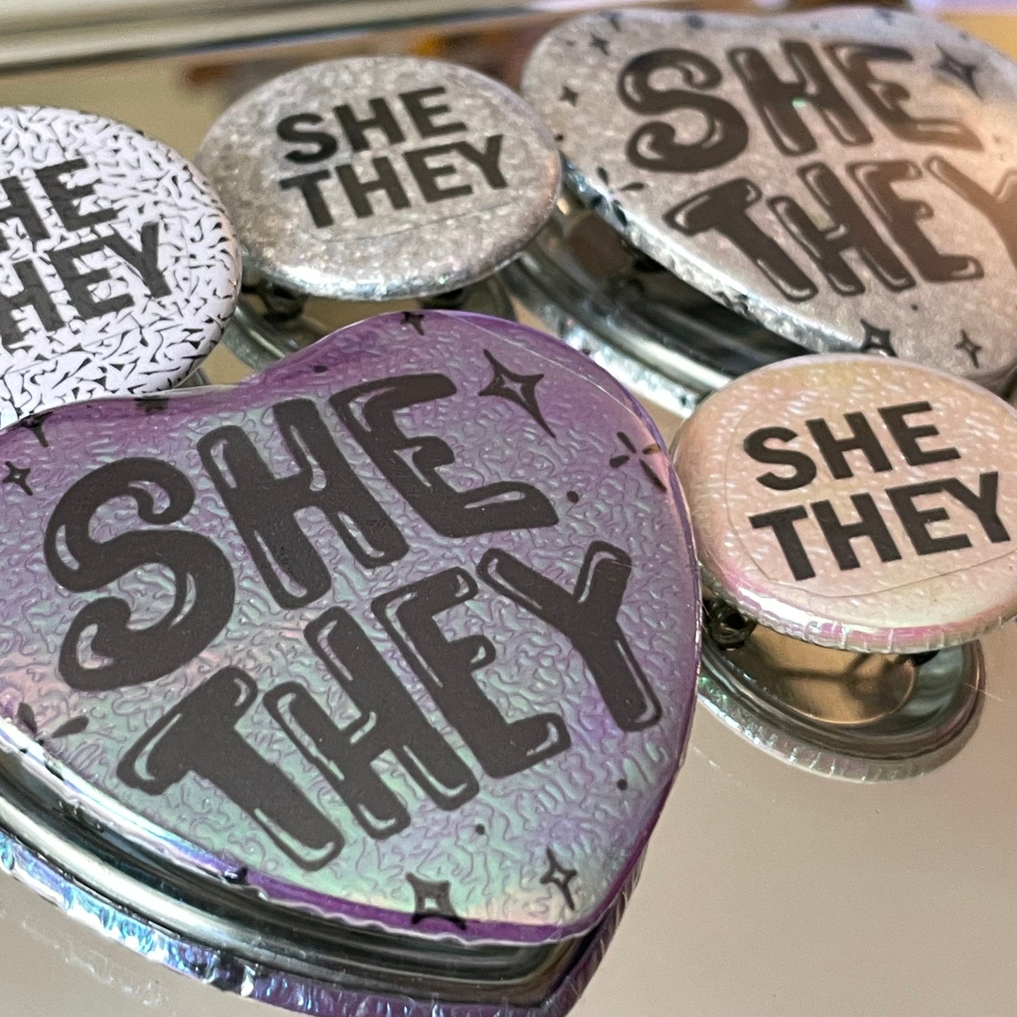 she/they pronoun pin pack