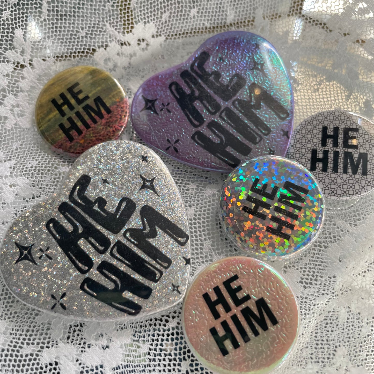he/him pronoun pin pack