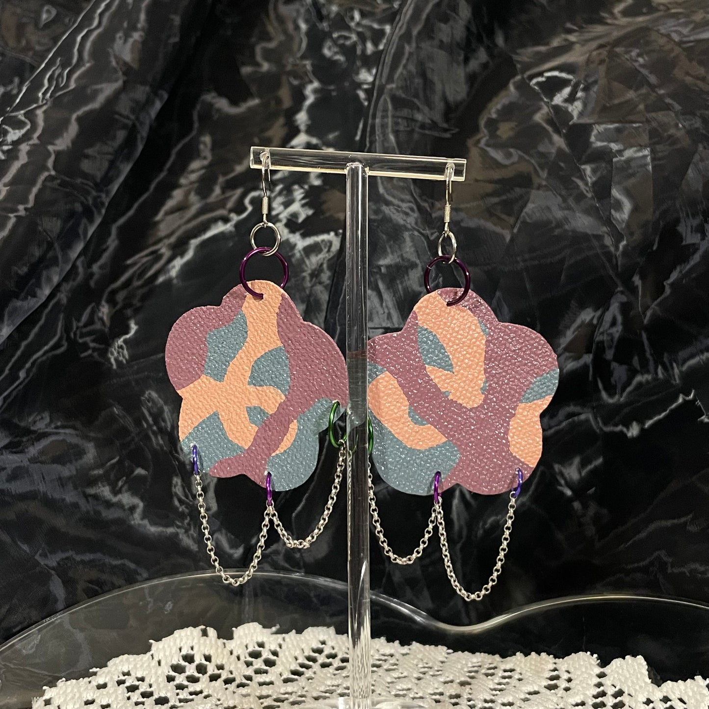 pierced flower earrings