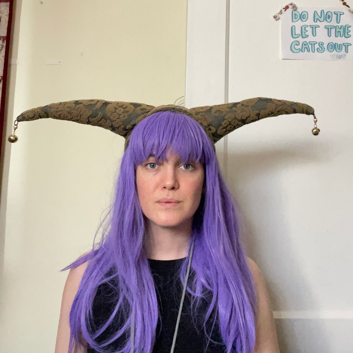 Blue & Green Jester Horn - Bells