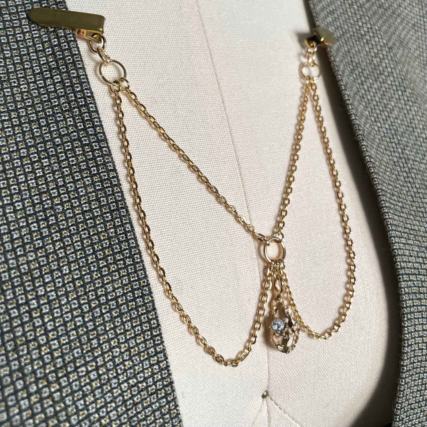 Gold drop clip chain