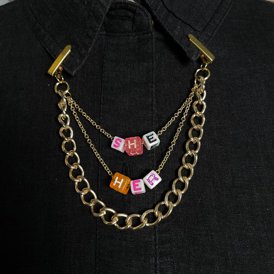 She/her clip chain - gold