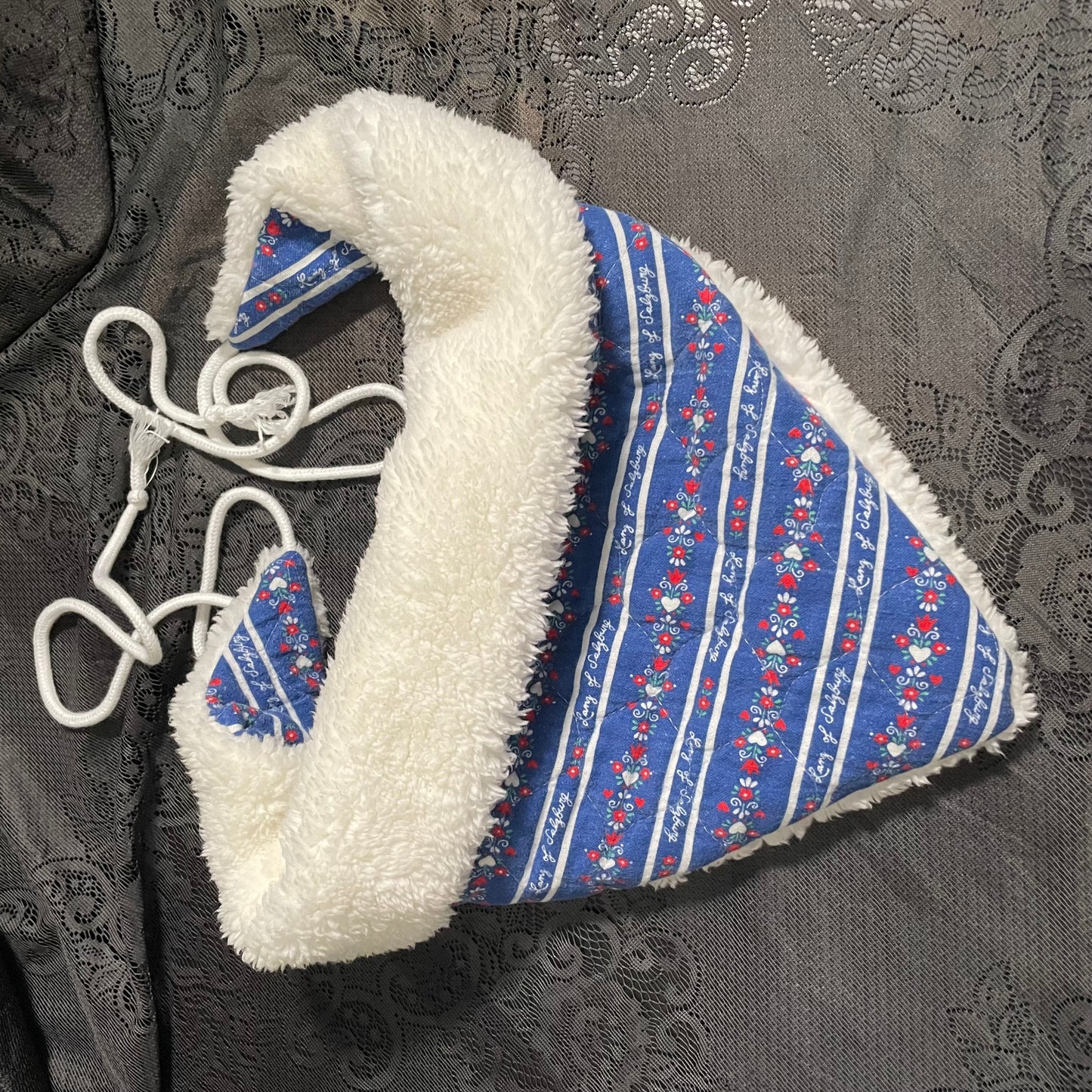 Cozy quilted triangle scarf