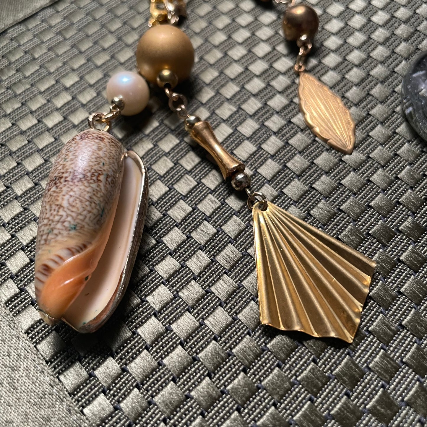 Gold shell bag charm