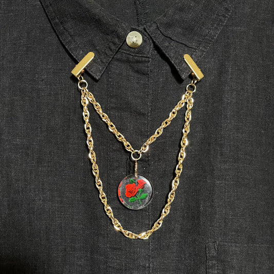 Golden Rose collar clip