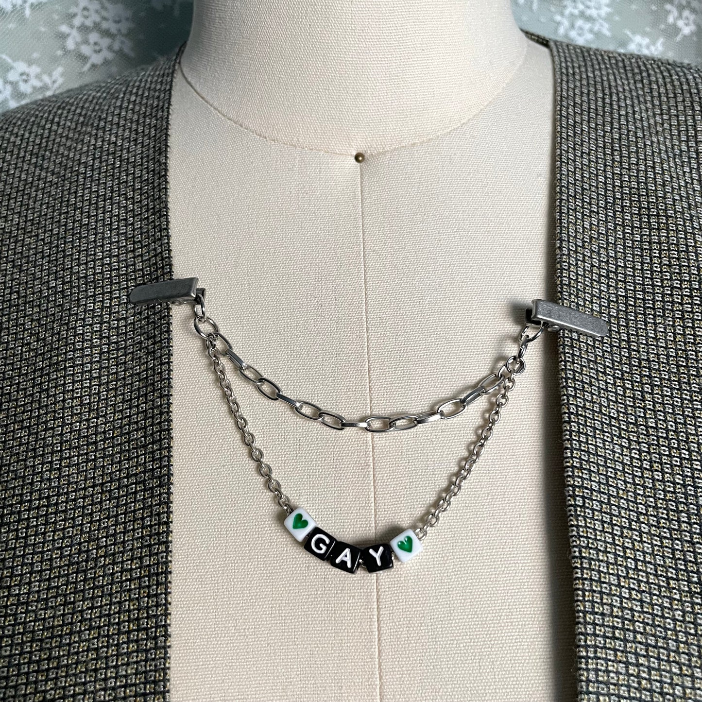 ♡ gay ♡ collar chain - silver