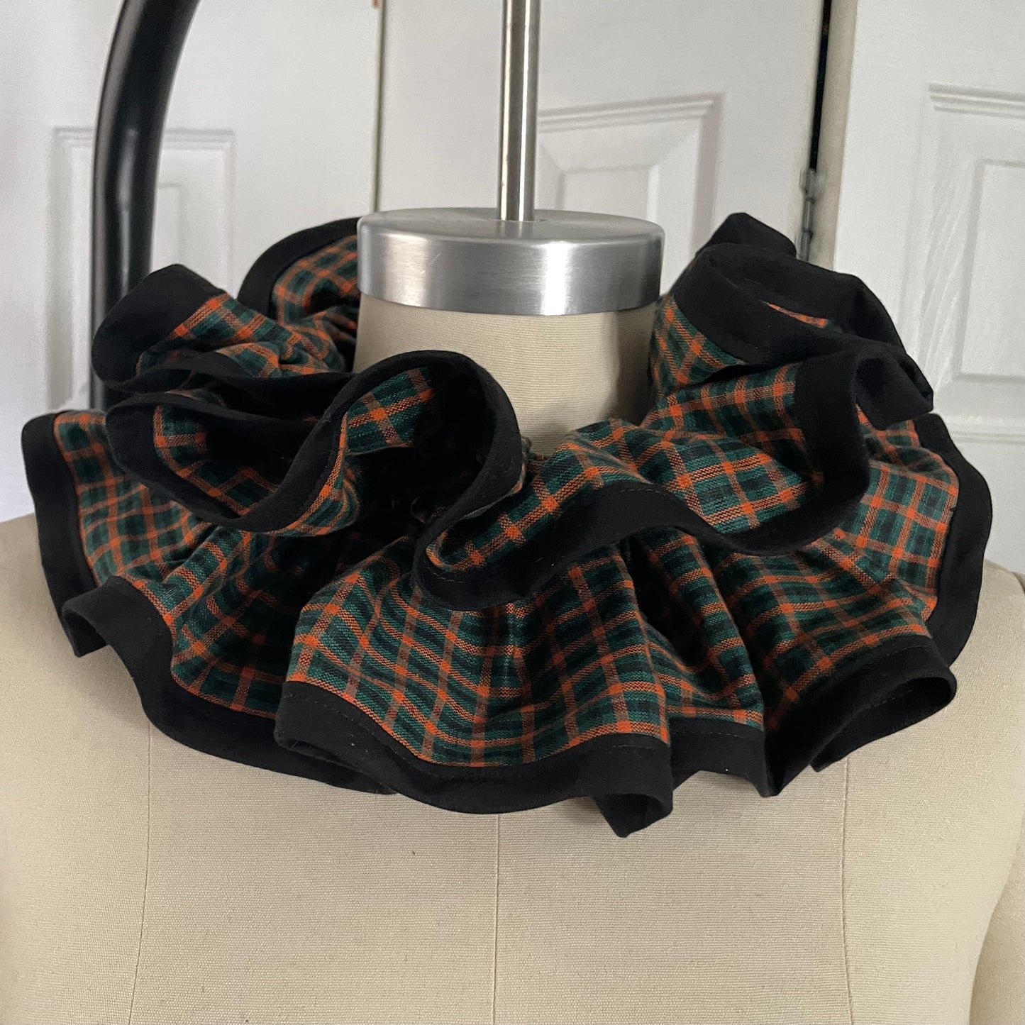 Plaid Ruffle Collar