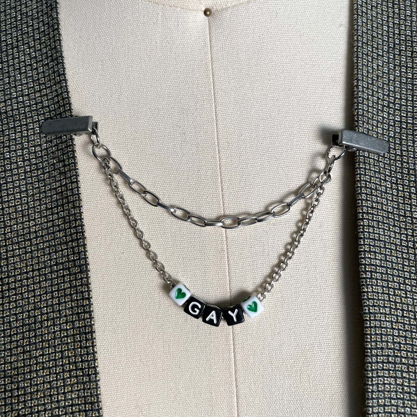 ♡ gay ♡ collar chain - silver