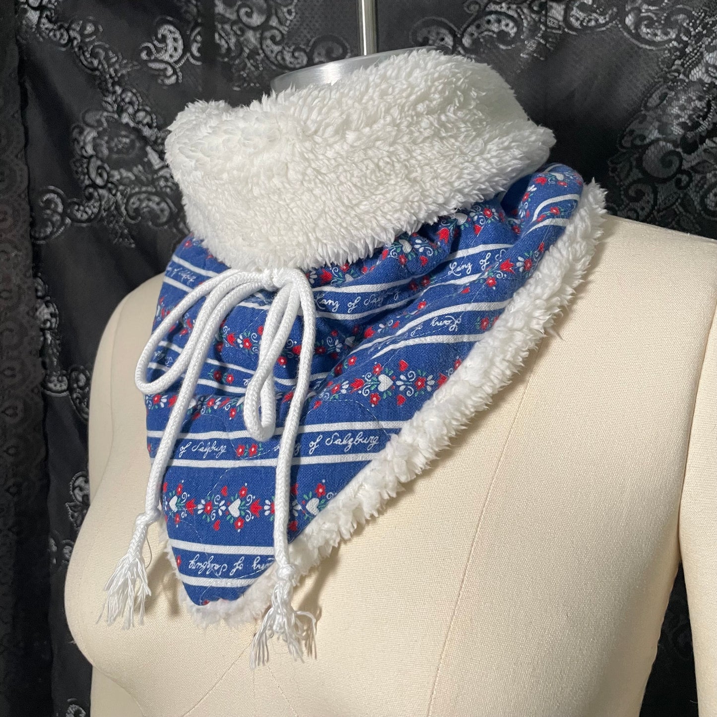 Cozy quilted triangle scarf