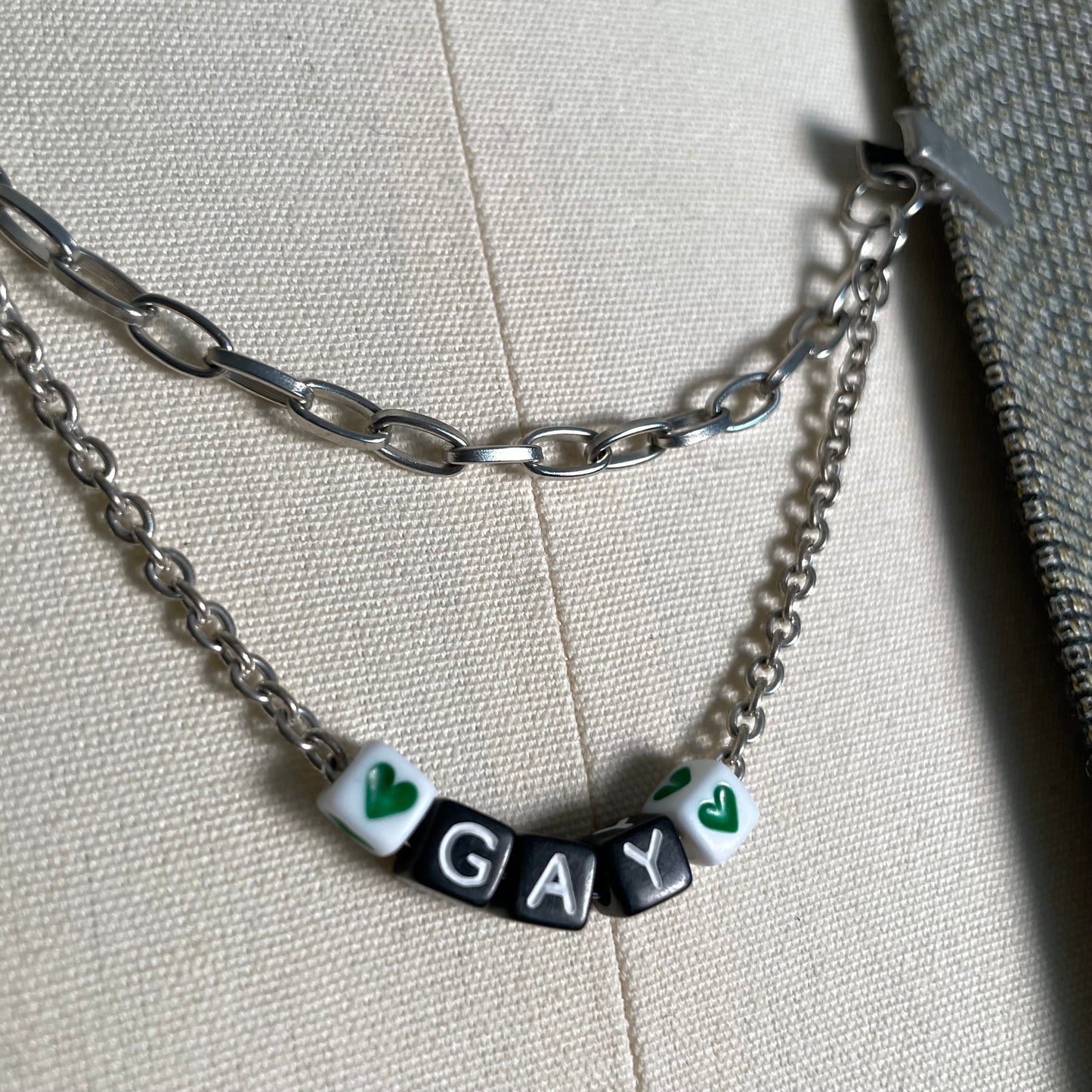 ♡ gay ♡ collar chain - silver