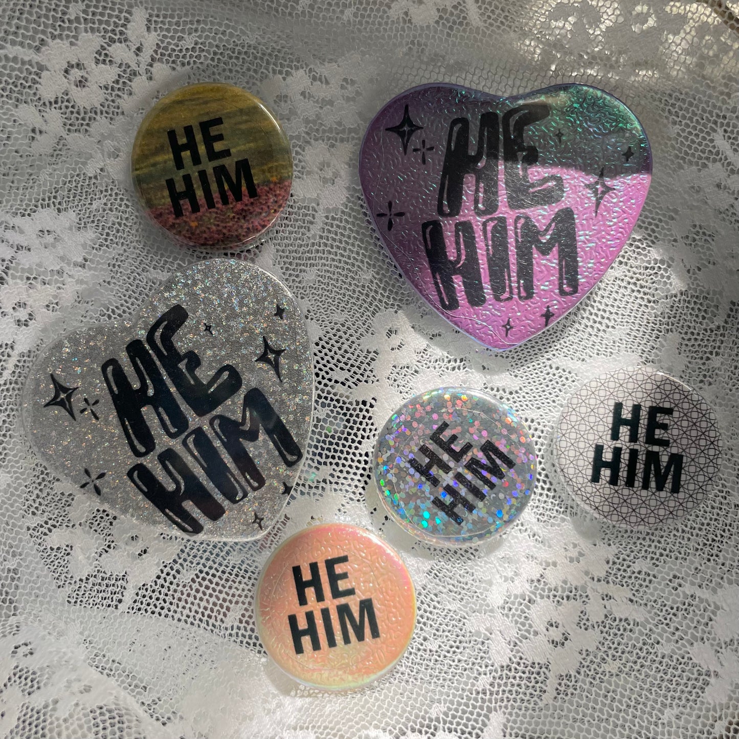 he/him pronoun pin pack