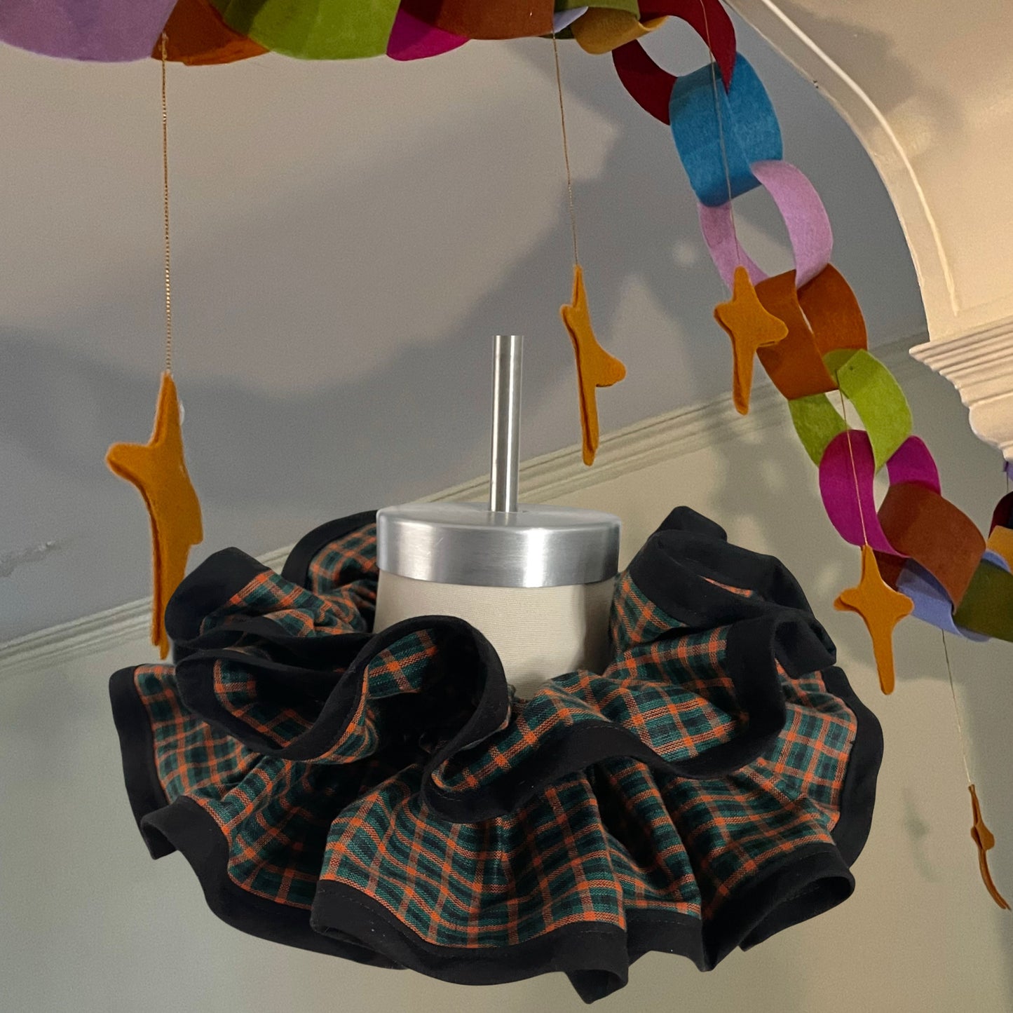 Plaid Ruffle Collar