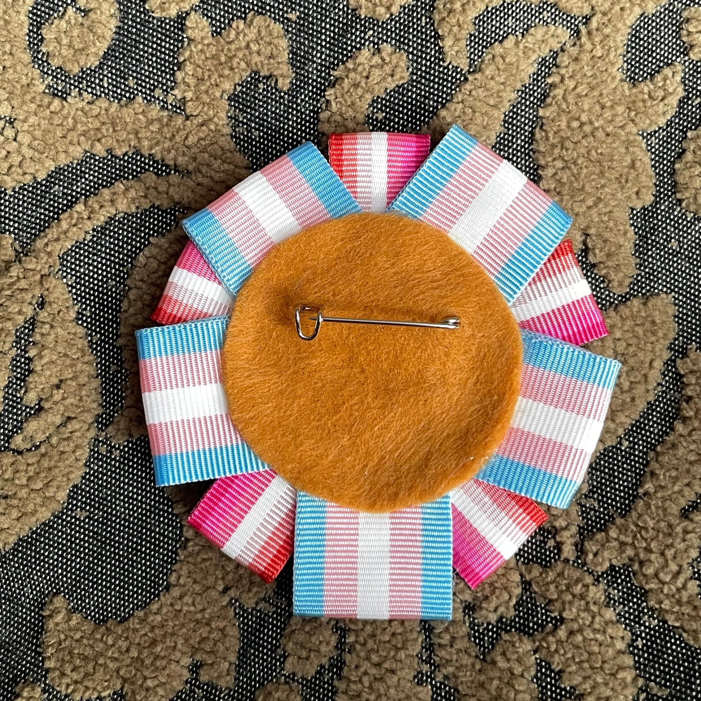 She/Her Rosette Heart Pin