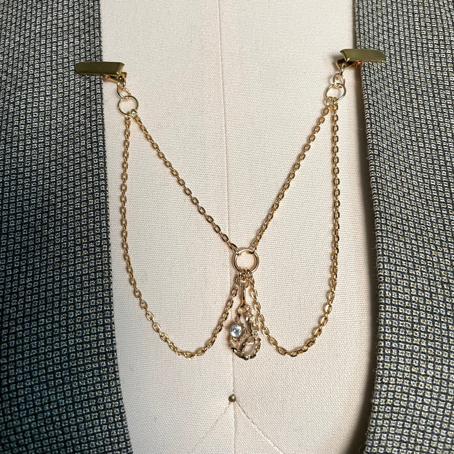 Gold drop clip chain