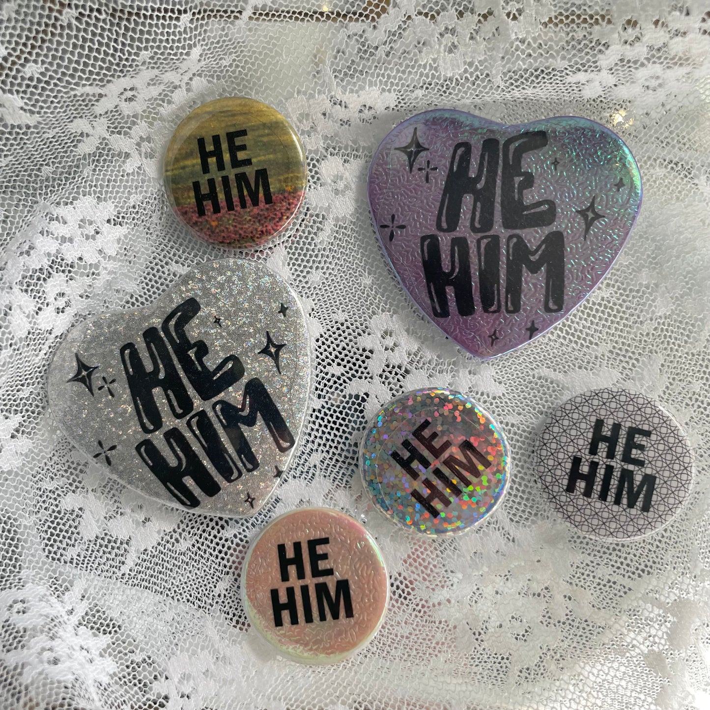 he/him pronoun pin pack
