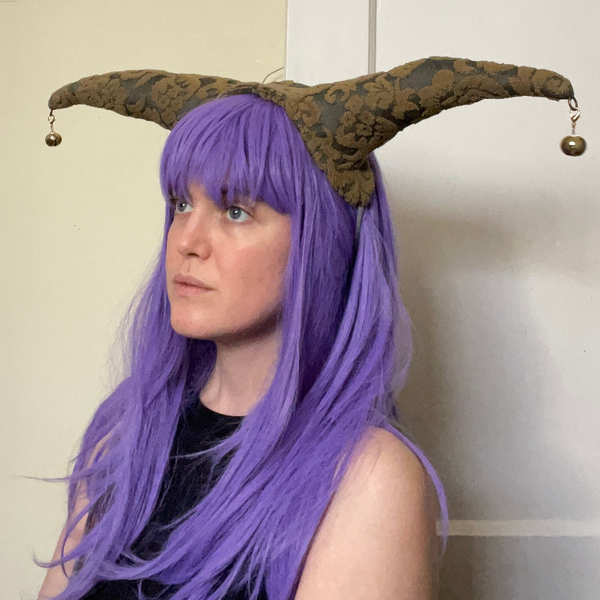 Blue & Green Jester Horn - Bells