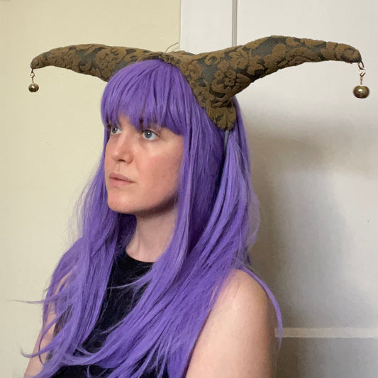 Blue & Green Jester Horn - Bells