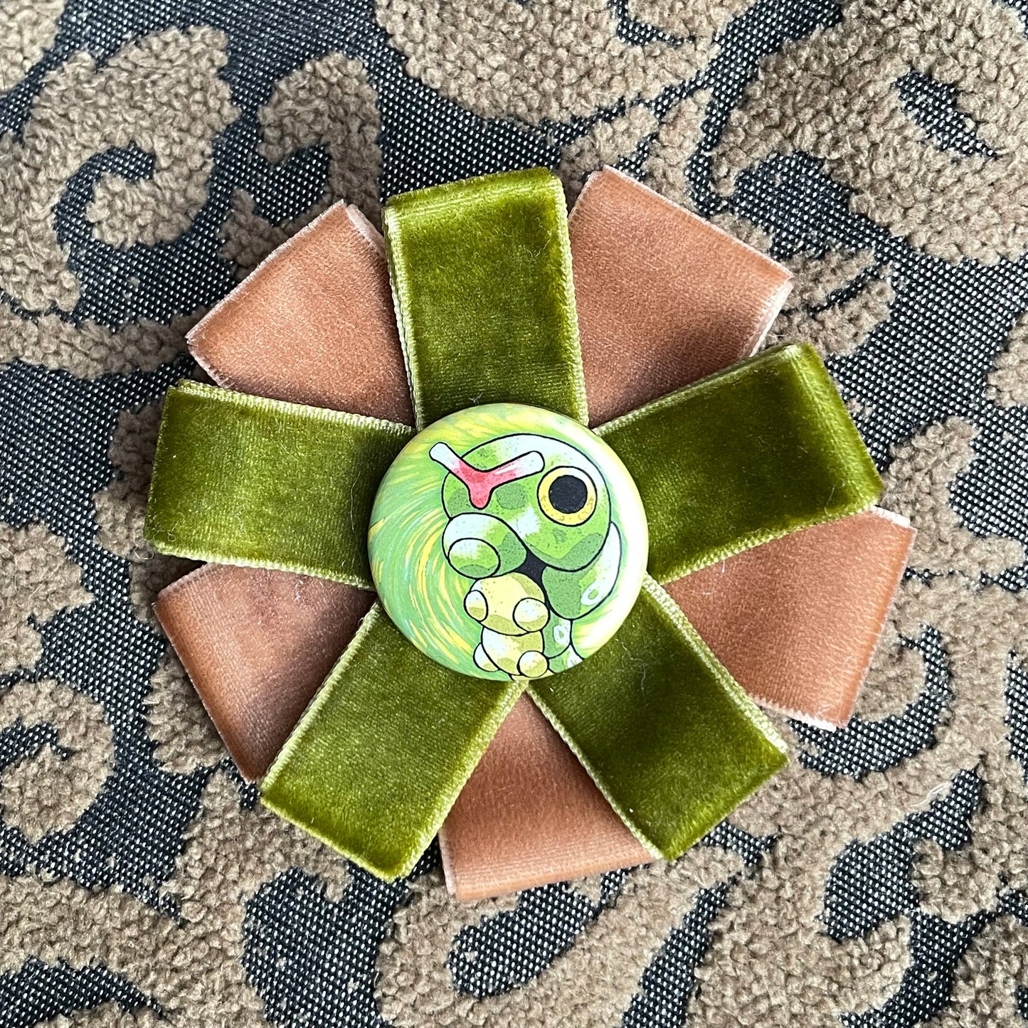 Caterpie Rosette Badge Pin
