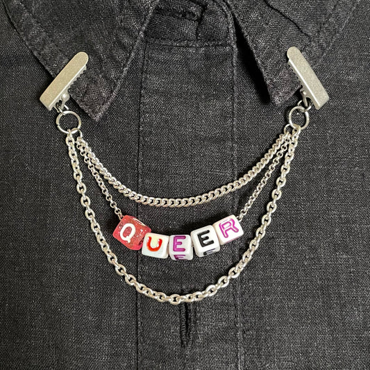 ~*QUEER*~ collar chain - silver