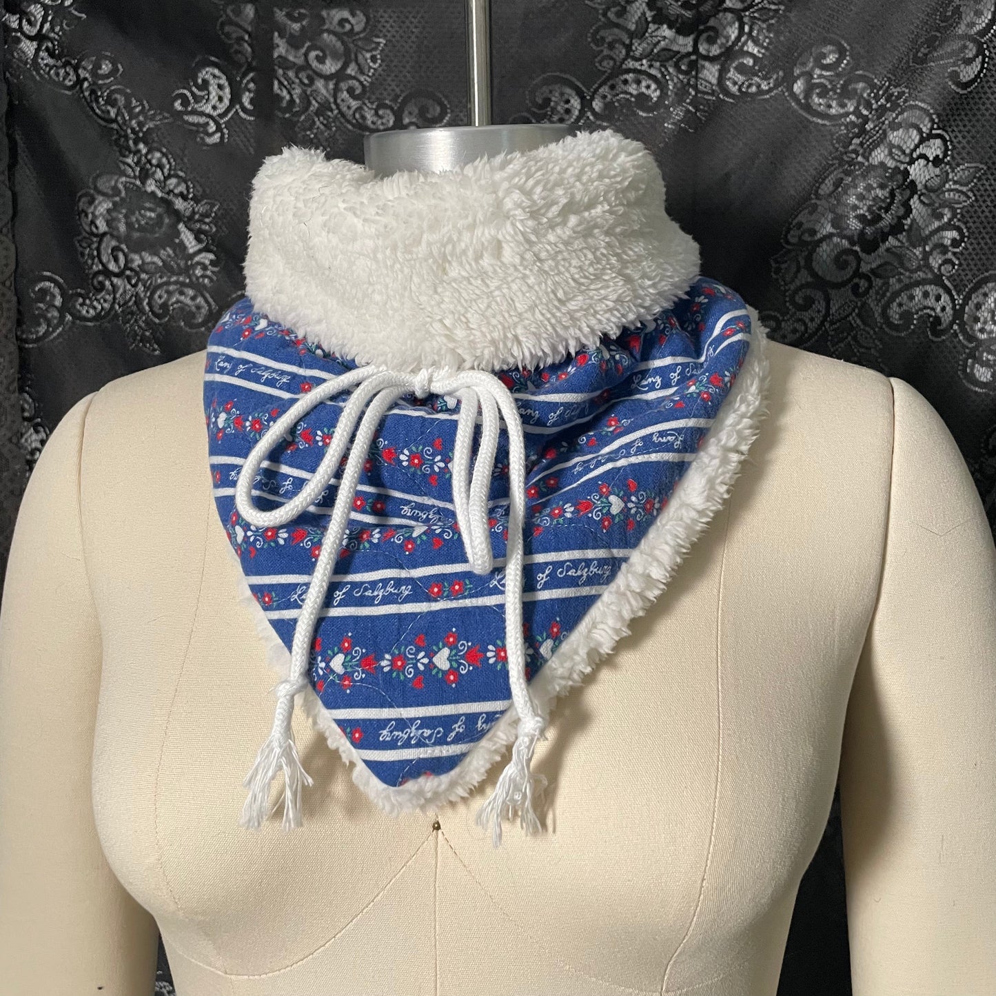 Cozy quilted triangle scarf