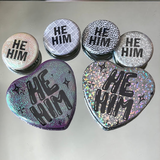 he/him pronoun pin pack